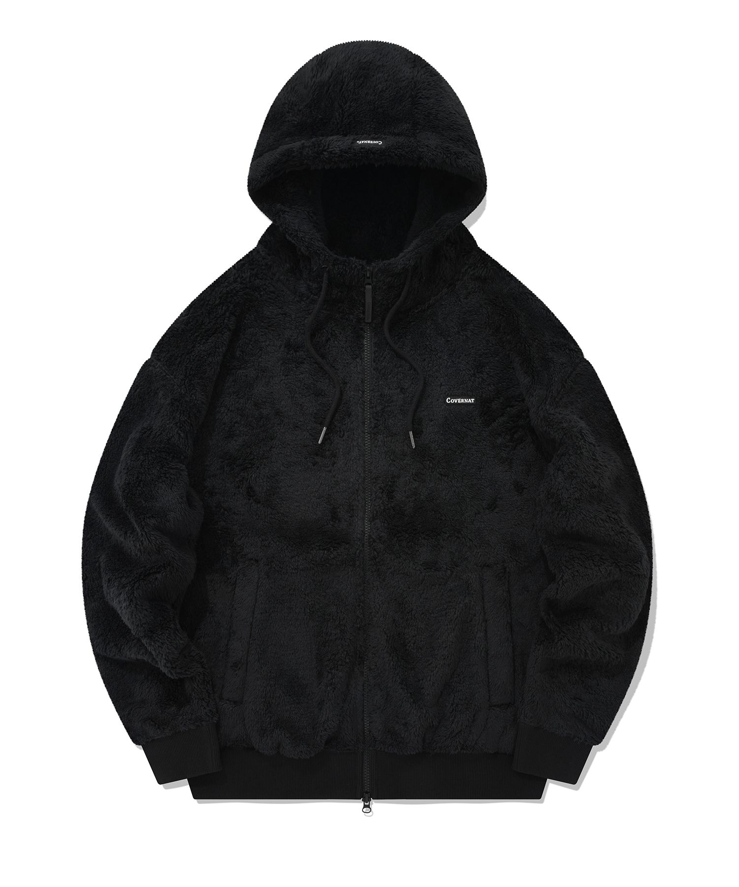 MUSINSA COVERNAT Boa hoodie zip-up jacket black