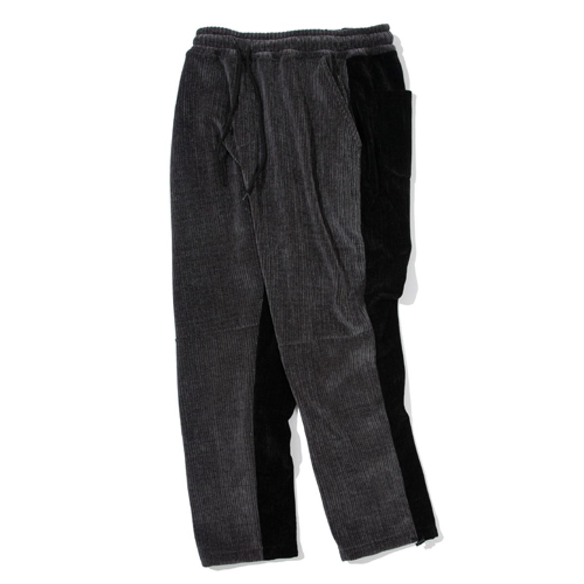 크루치(KRUCHI) 벨루아 코듀로이 투톤 팬츠 (CHARCOAL BLACK)