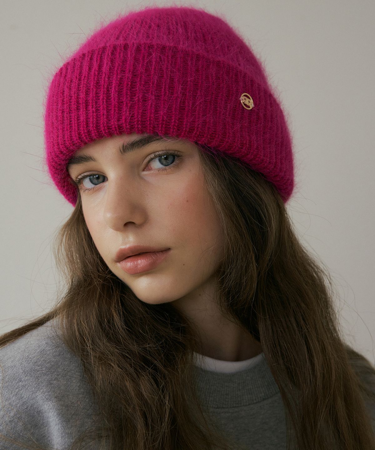 리올그(REORG) DRO LOGO JELLY BEANIE PINK PEACOCK
