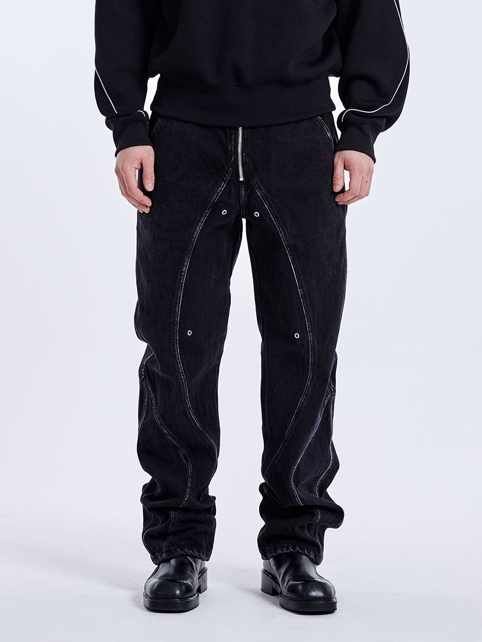 51PERCENT TUNNEL LINING TROUSER 51パーセント MUSINSA | 51PERCENT TUNNEL LINING TROUSER (DENIM) - Washed Black