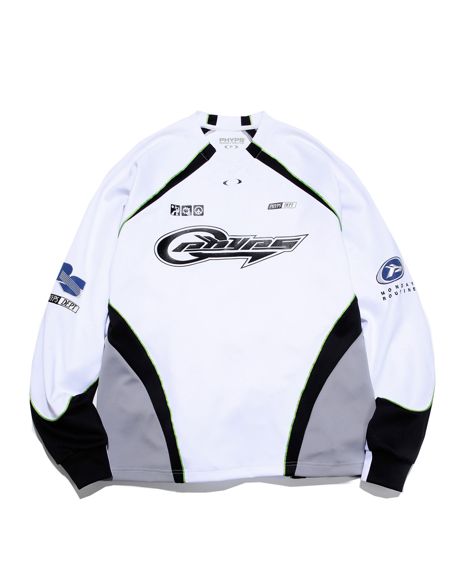 ★送料・関税込★PHYPS★MESH MOTORCYCLE RAGLAN SS★ MUSINSA公式 | PHYPS MESH MOTORCYCLE RAGLAN LS_WHITE