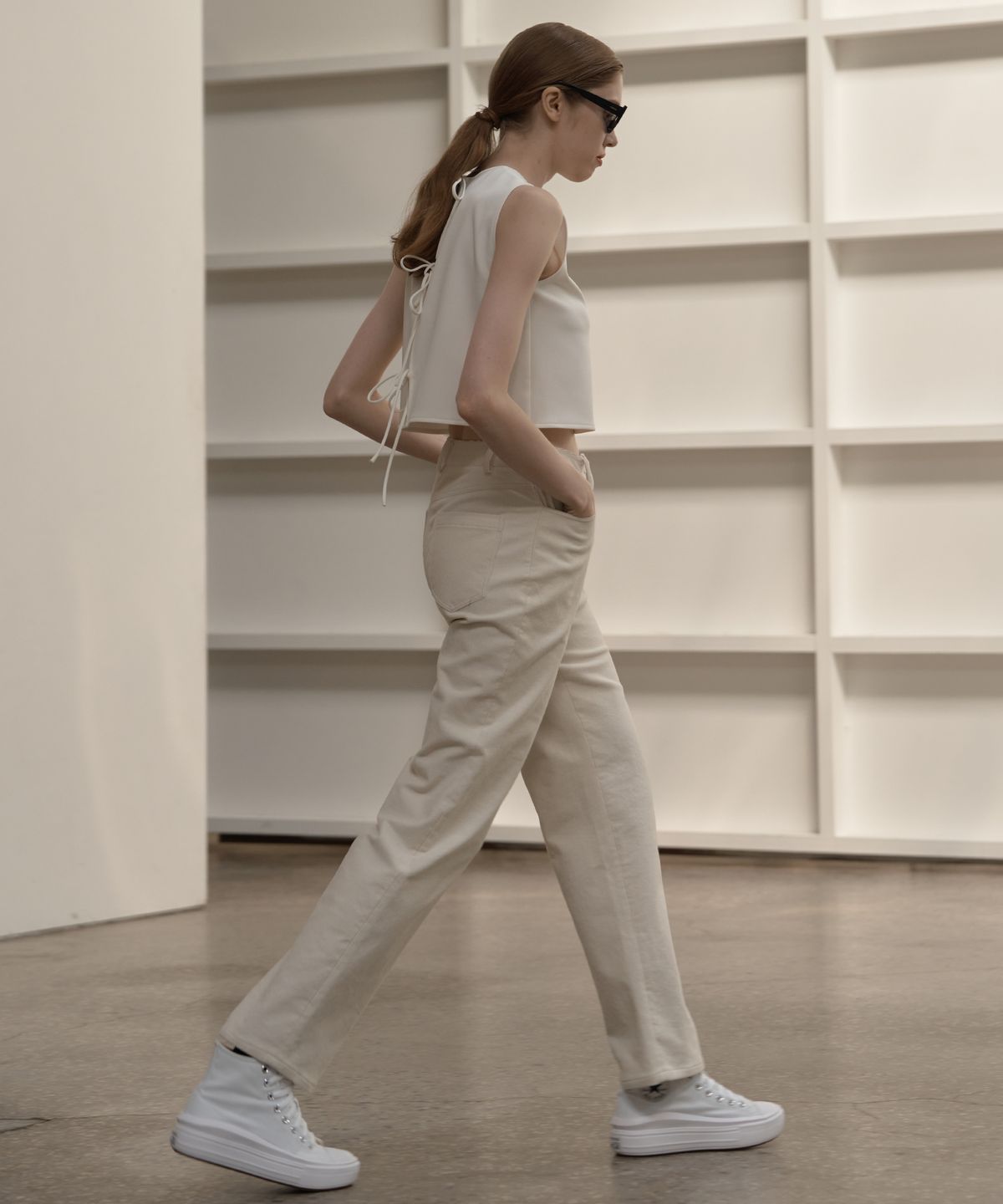 일로일(ILOIL) corduroy straight pants - ivory