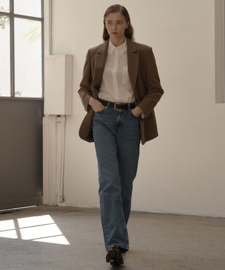 classic wool jacket - beige