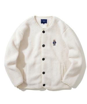 엠브로이더리 댄 카라리스 보아 플리스 자켓_아이보리