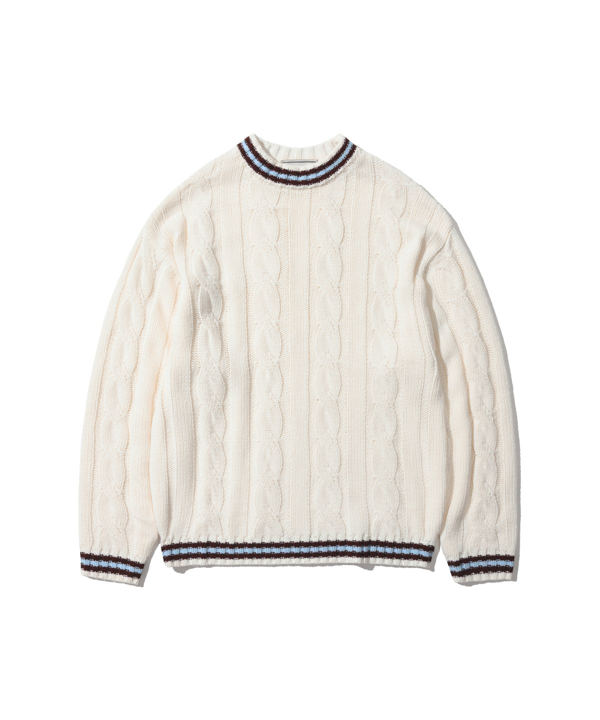 오아이오아이 컬렉션(OIOI COLLECTION) FIVETWO STAMP CABLE SWEATER [IVORY]