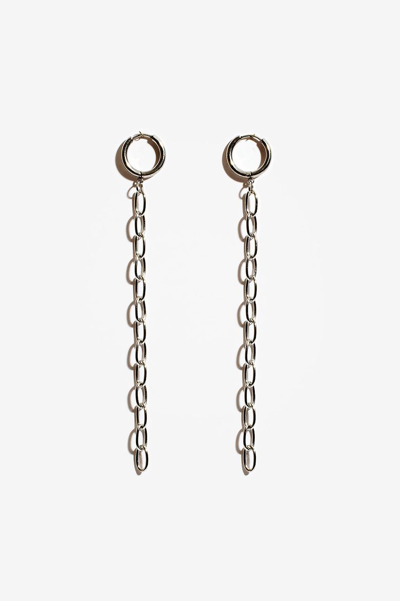 롱 볼드체인 링 귀걸이 Long Bold Chain Ring Earrings