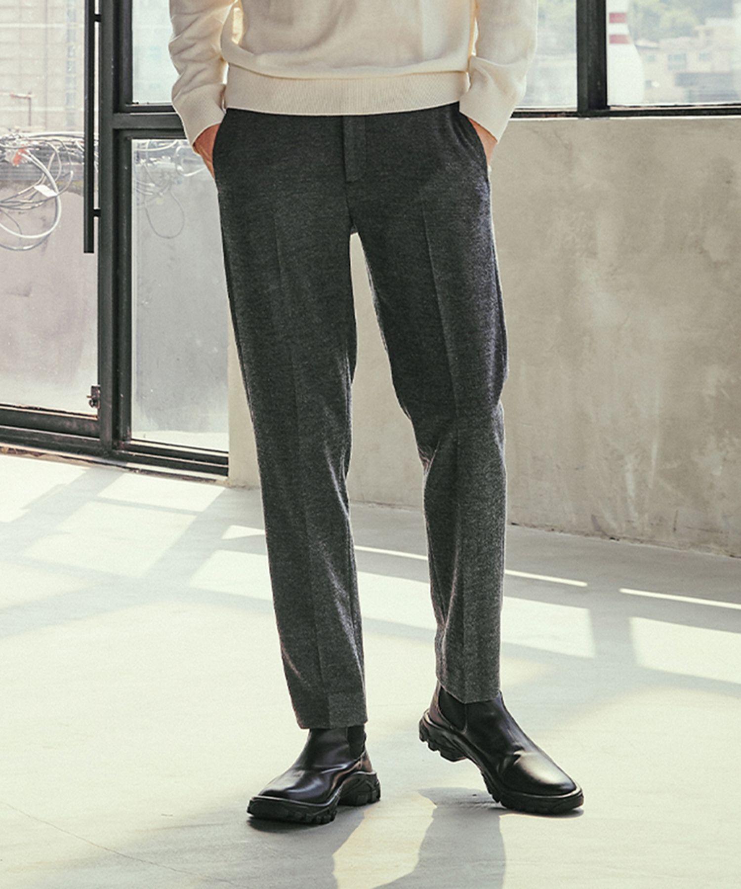 MUSINSA STANDARD MEN'S_バックサテンオフィサーパンツ_3色 Shop Pants at MUSINSA