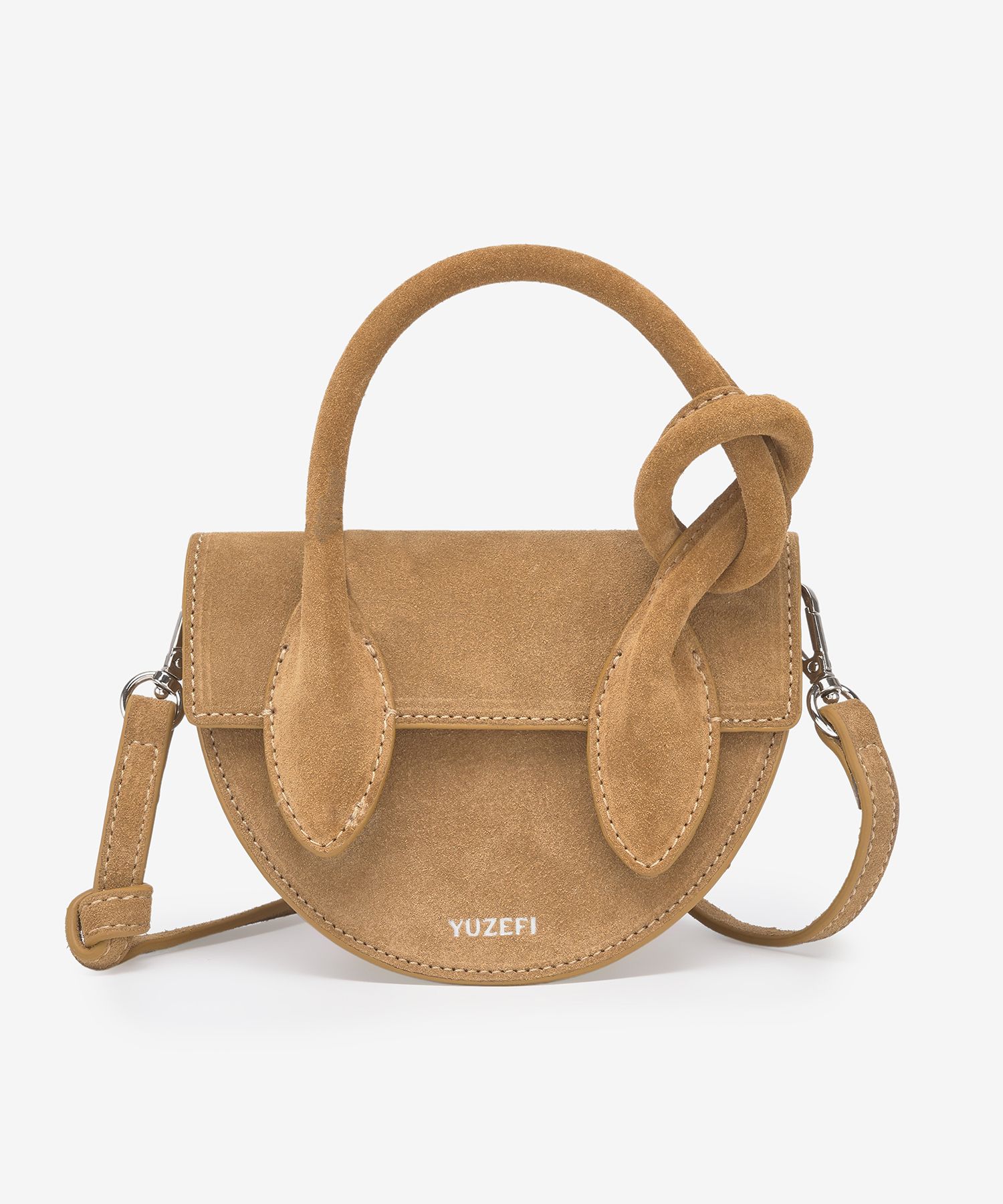 MUSINSA | YUZEFI Mini Prezzle Suede Tote Bag - Butter Scotch