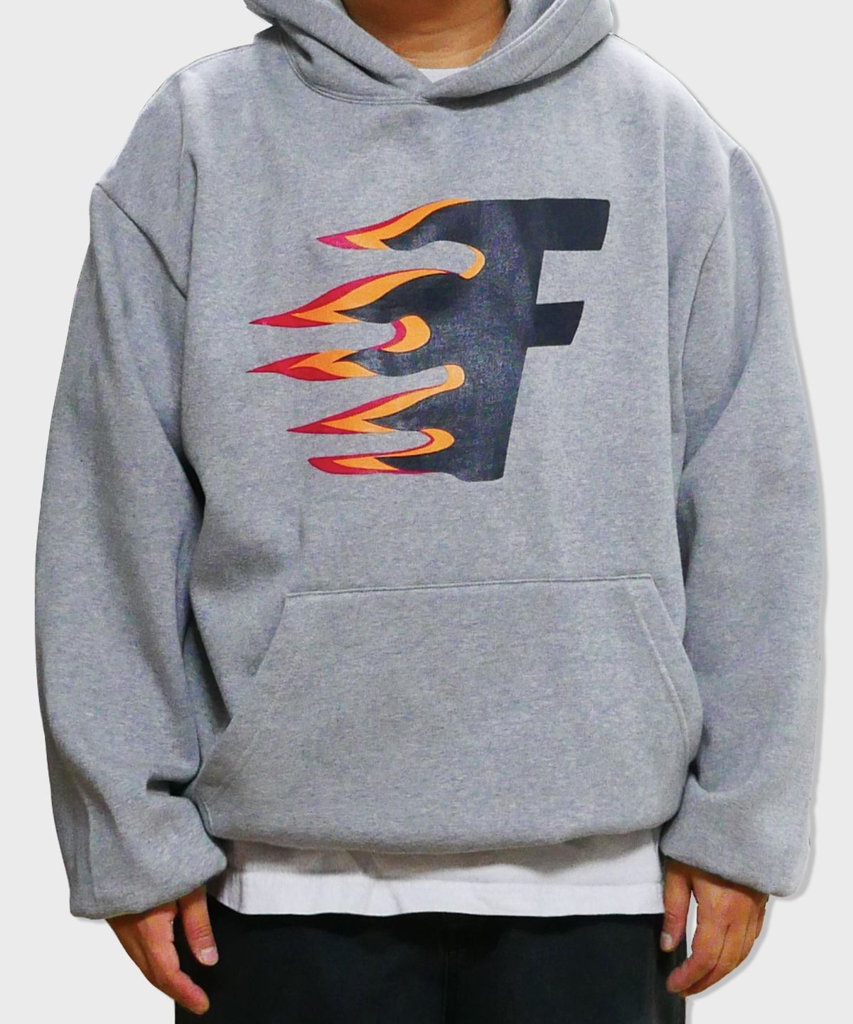 리스펙트(RESPECT) oversized fire hoodie (grey)
