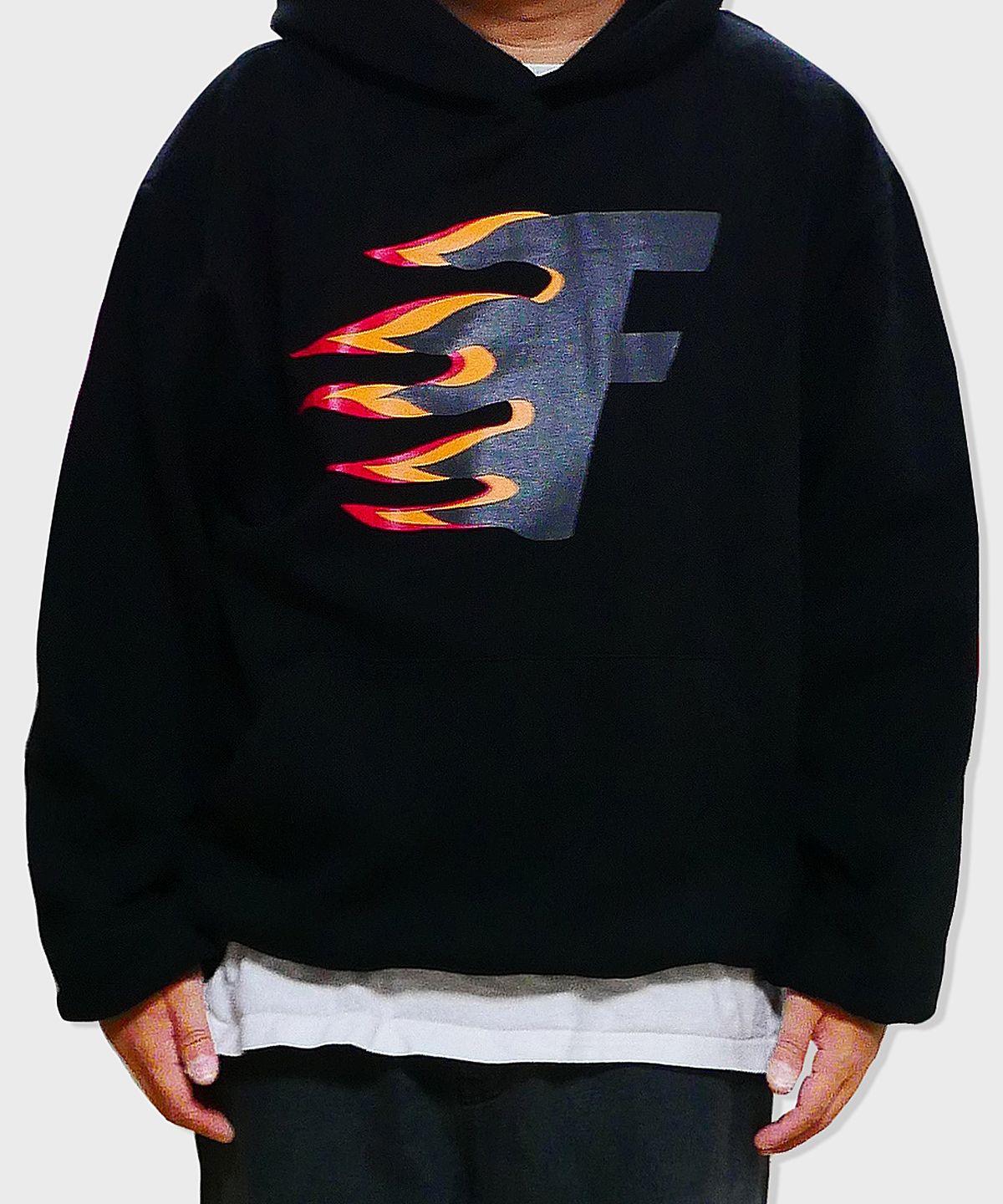 리스펙트(RESPECT) oversized fire hoodie (black)