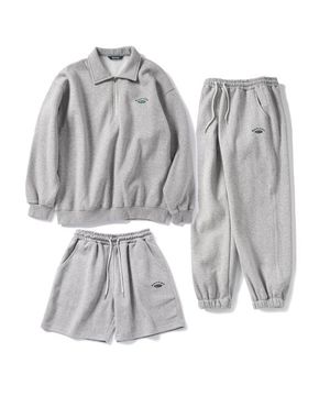 테니스 하프 집업 조거 세트-그레이