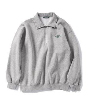 테니스 하프 집업-그레이