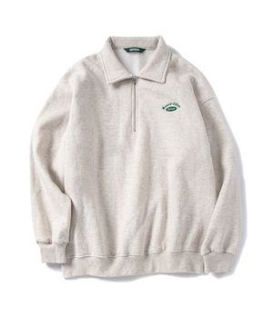 테니스 하프 집업-오트밀