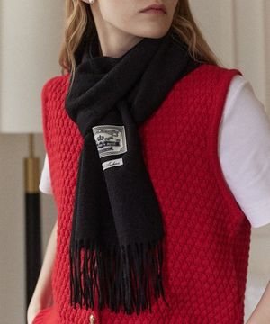 Daily wool muffler - Black