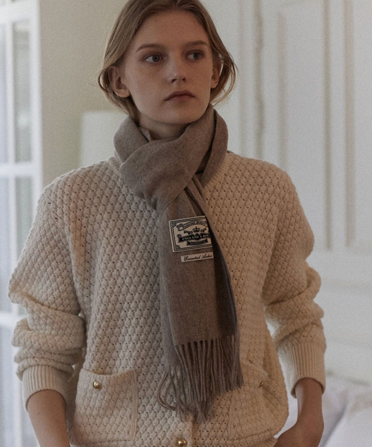 논로컬(NONLOCAL) Daily wool muffler - Oat Beige