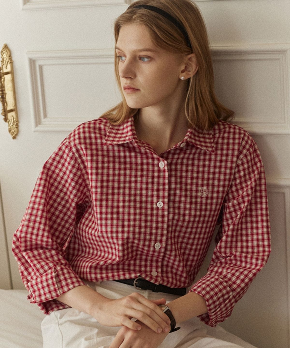 논로컬(NONLOCAL) French Check Shirt - Red