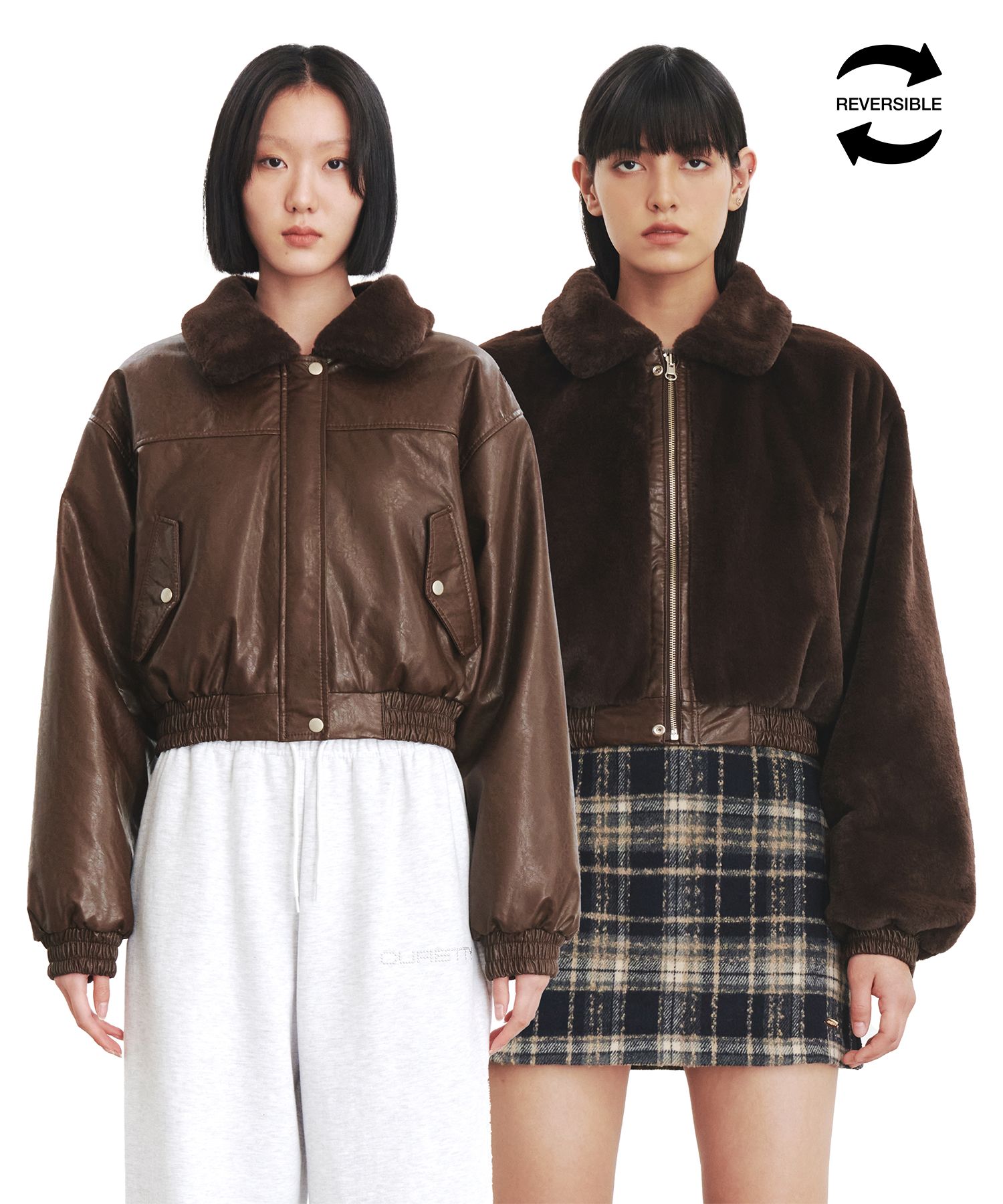 MUSINSA | CURETTY C REVERSIBLE FUR LEATHER JACKET_BROWN