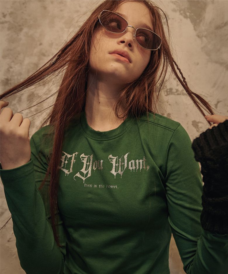 Glitter LOGO longsleeves green