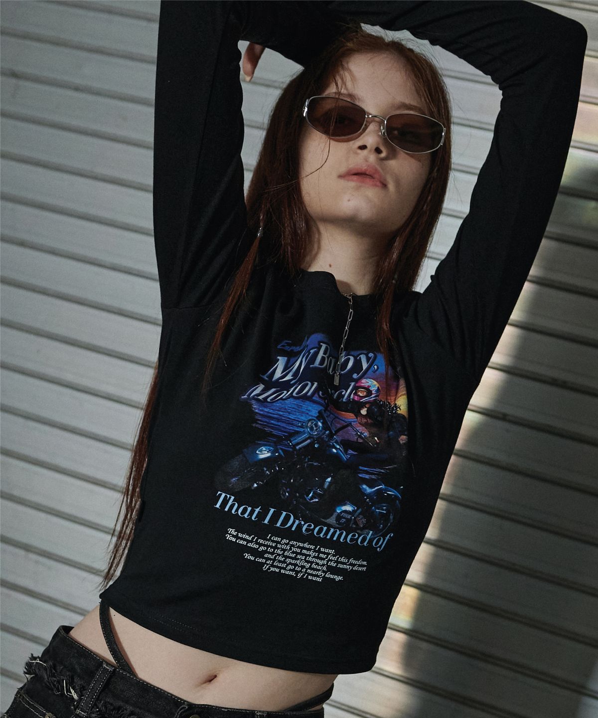이퓨원트(IFYOUWANT) Motorcycle longsleeves black