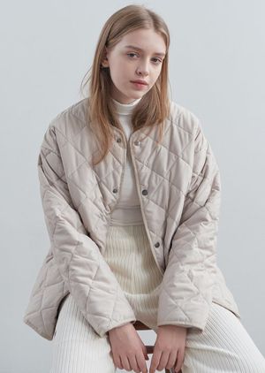 큐브 자켓 - 연베이지