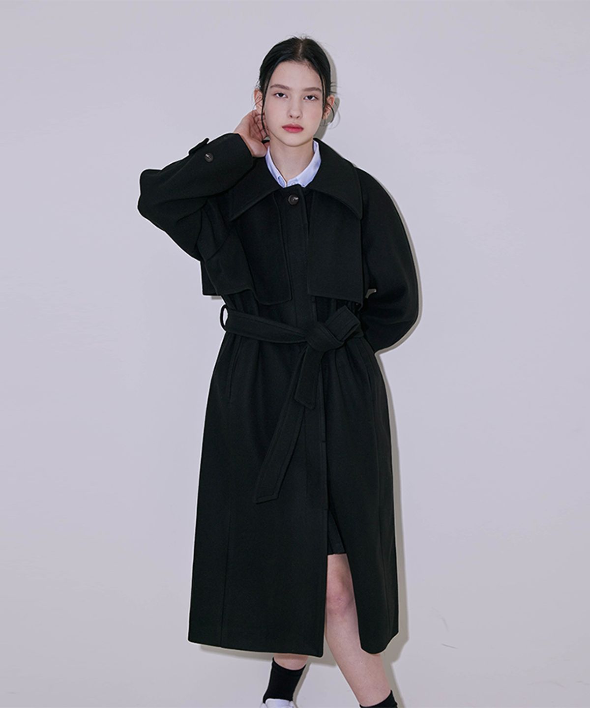 로제프란츠(ROSEFRANTZ) Wool Rich Trenchcoat [Black]