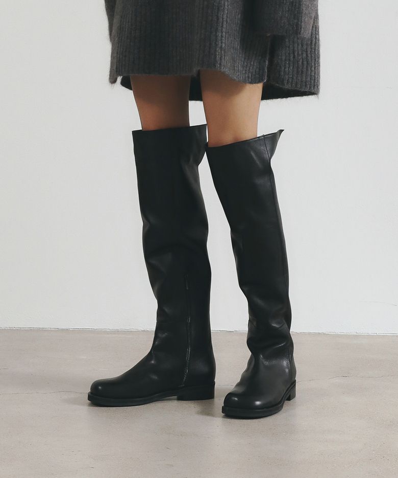 FEI KNEE-HIGH BOOTS 22F03BK 페이 니하이 부츠