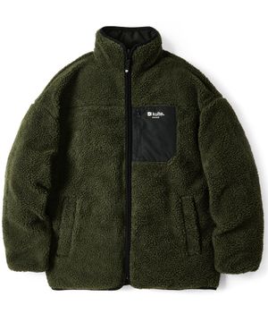 825 리버서블 쉘파 패딩 자켓 카키