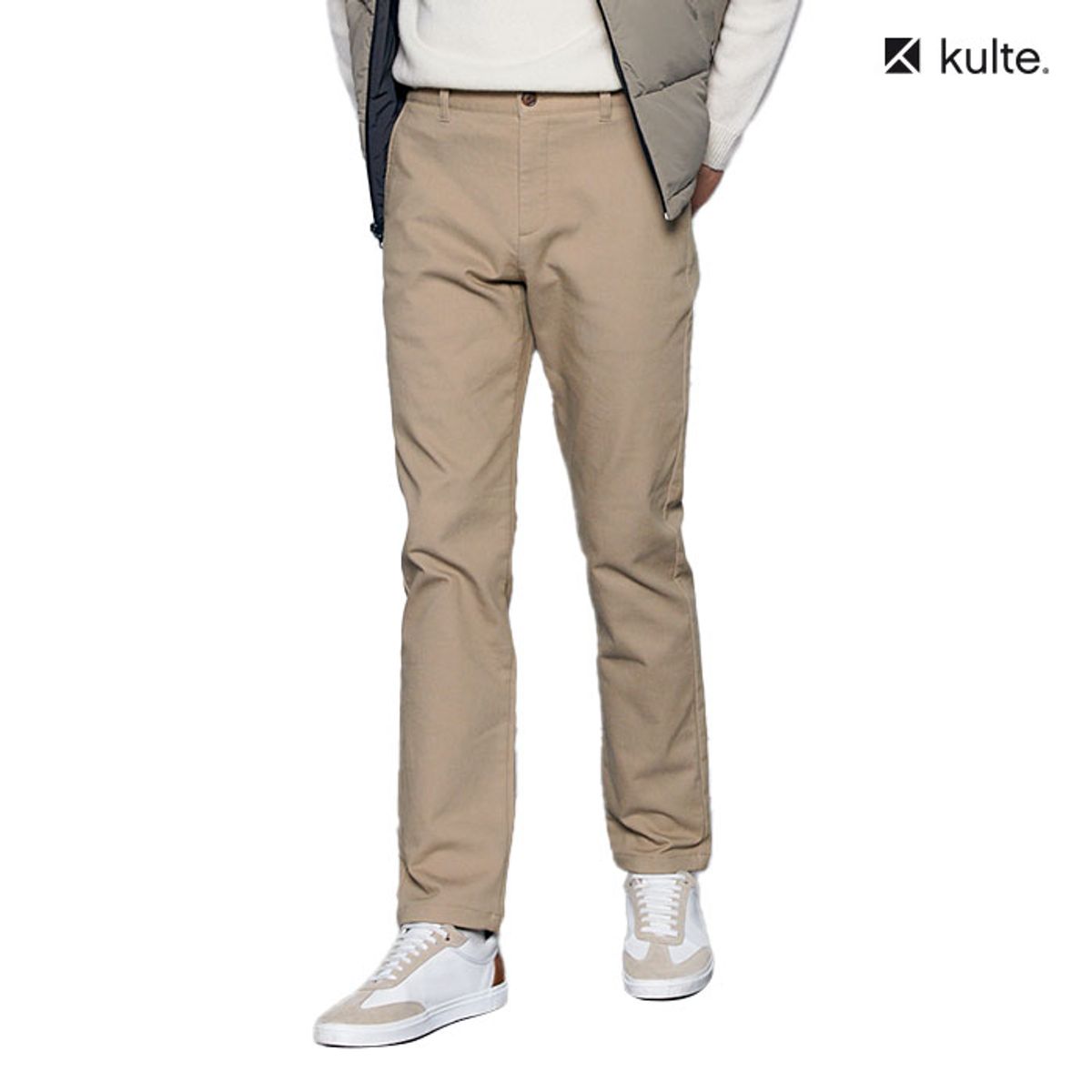 쿨트(KULTE) 871 남성 기모 밴딩 치노팬츠 베이지