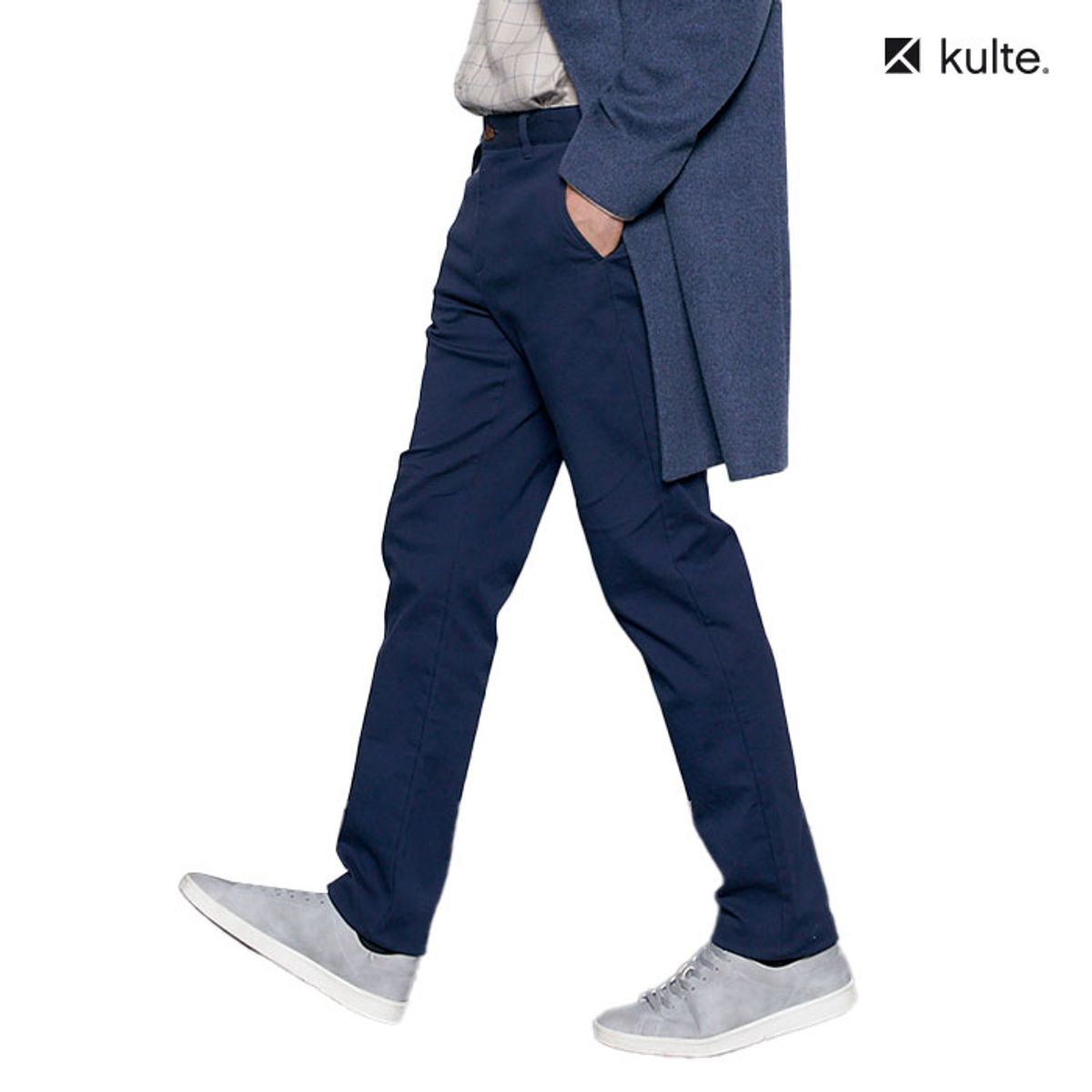 쿨트(KULTE) 871 남성 기모 밴딩 치노팬츠 네이비