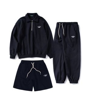 테니스 하프 집업 조거 세트 -네이비