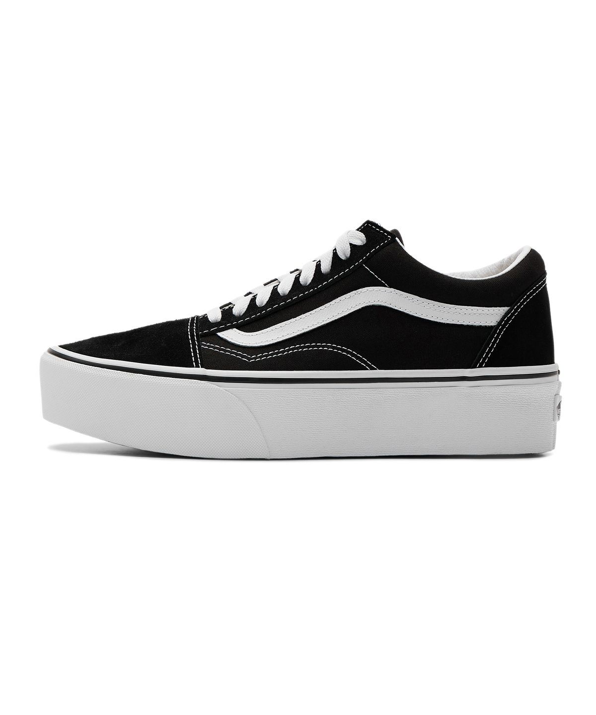 반스(VANS) 올드스쿨 스택폼 - (스웨이드/캔버스) 블랙:트루 화이트 / VN0A7Q5M6BT1