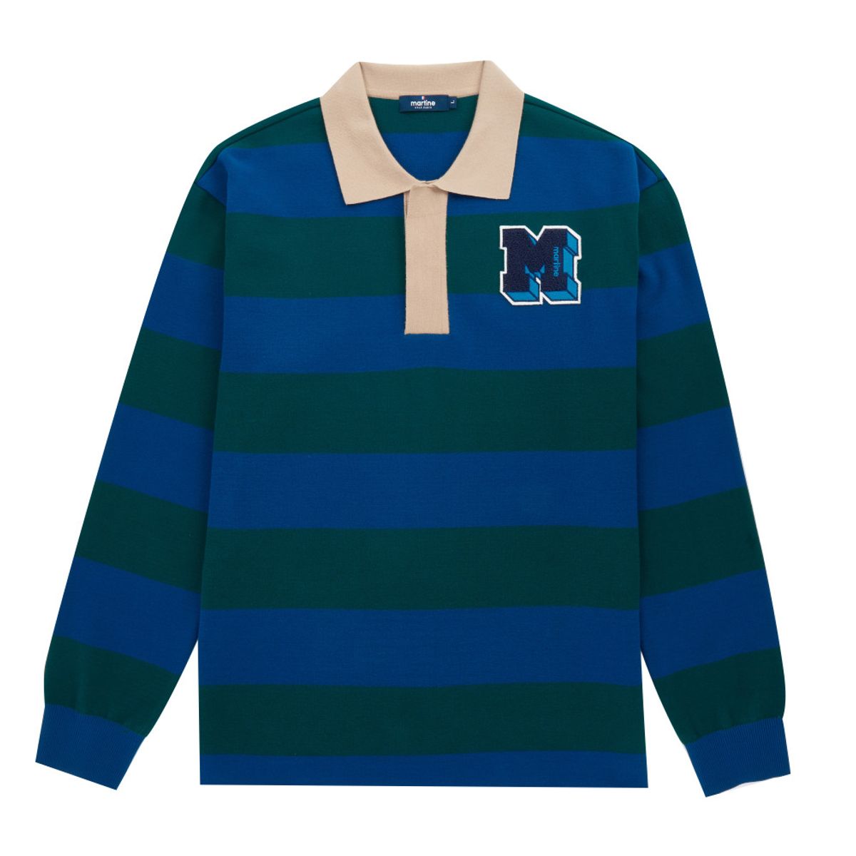 마틴골프(MARTINE GOLF) 1985 Block Stripe Collar Knit_Navy (Men)