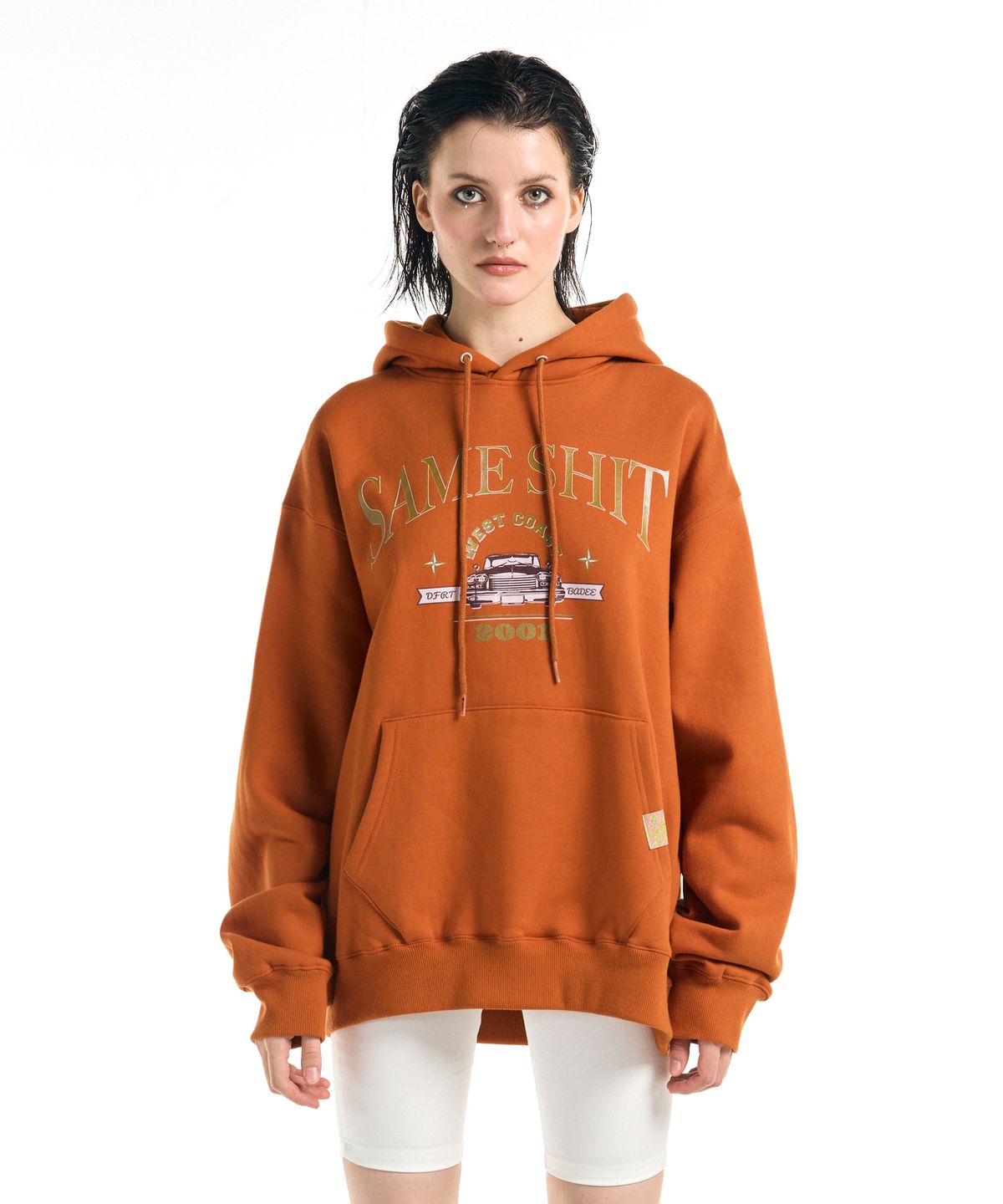 배디(BADEE) Racing Fleece Hoodie Brown