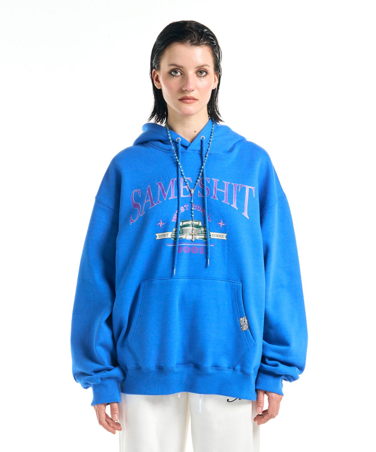 배디(BADEE) Racing Fleece Hoodie Blue