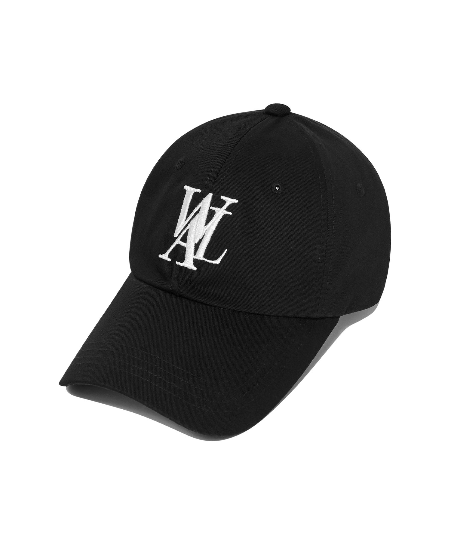 MUSINSA公式 | WOOALONG Deep signature logo ball cap_BLACK