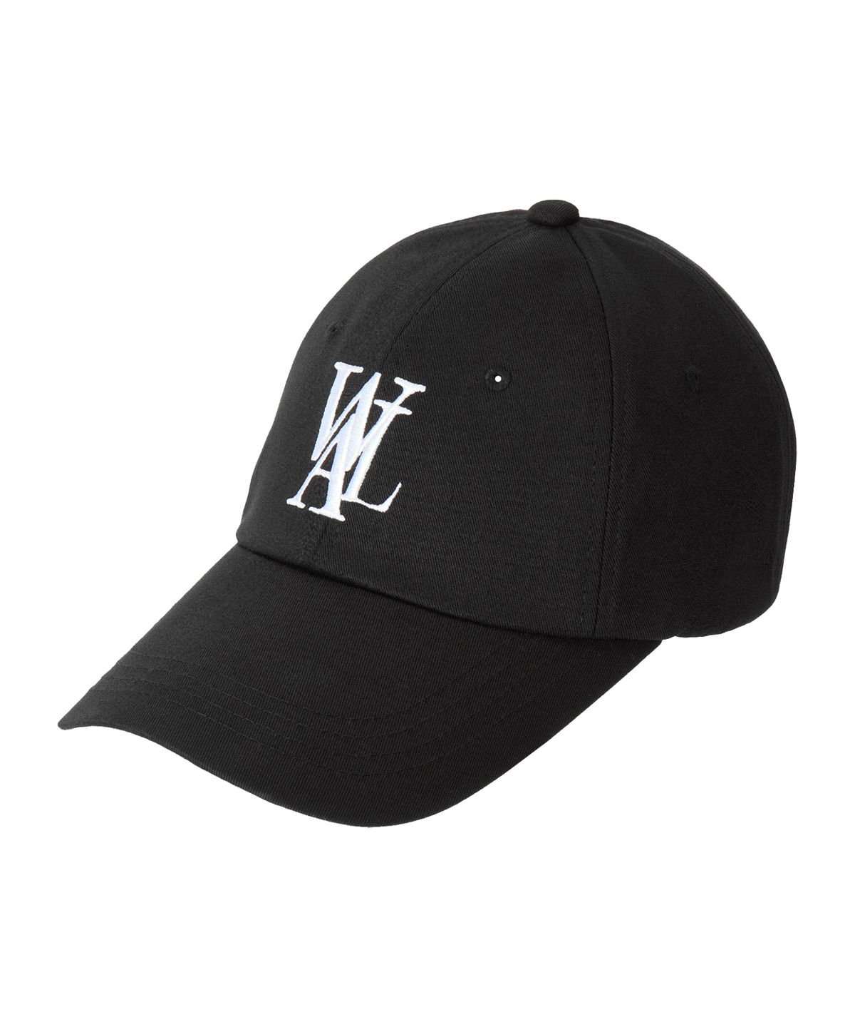우알롱(WOOALONG) Deep signature logo ball cap - BLACK