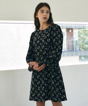 카미 플라워 원피스 - 블랙