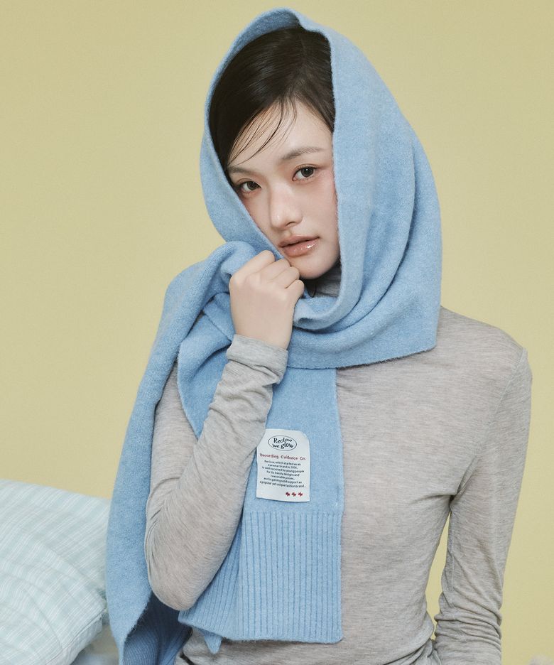 RC 울터치 니트 머플러 스카이블루