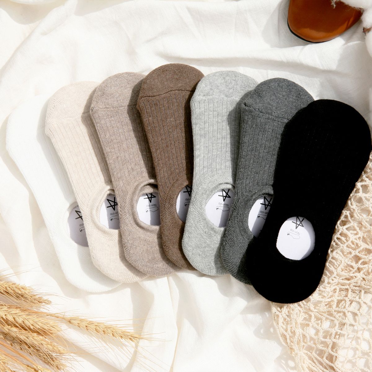 삭스에이(SOCKSA) [7PCAK] 더블쿠션 골지 156N 덧신 페이크삭스