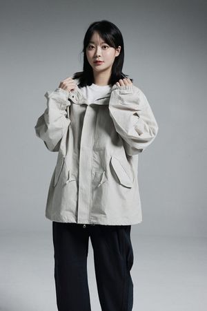 피쉬테일 투웨이 집업 숏 야상 자켓 (베이지)