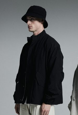 피쉬테일 투웨이 집업 숏 야상 자켓 (블랙)