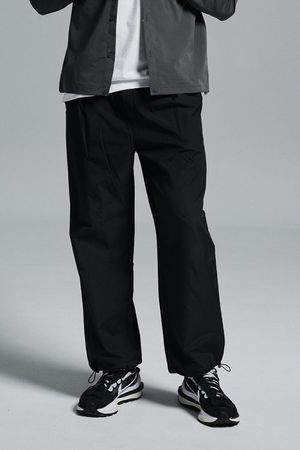 스트링 나일론 와이드 팬츠 (블랙)