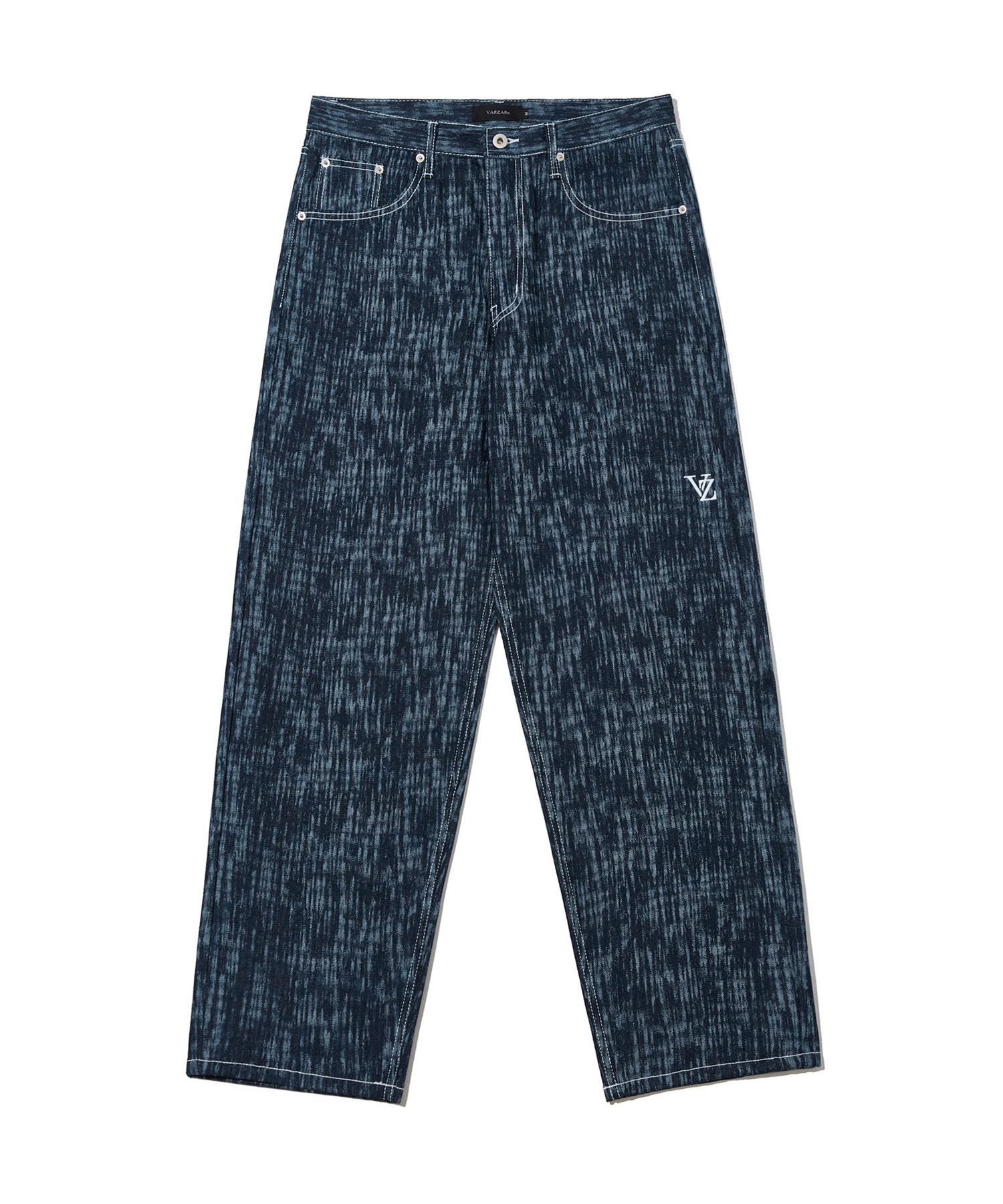 ★VARZAR★送料込★3D Monogram Rain Coating Slub Denim Pants MUSINSA | VARZAR 3D Monogram Rain Washed Slub Denim Pants Blue