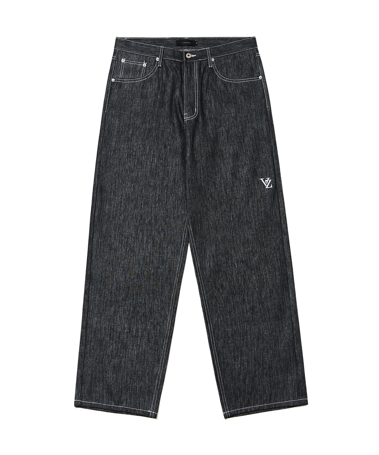★VARZAR★送料込★3D Monogram Rain Coating Slub Denim Pants MUSINSA | VARZAR 3D Monogram Rain Coated Slub Denim Pants Black