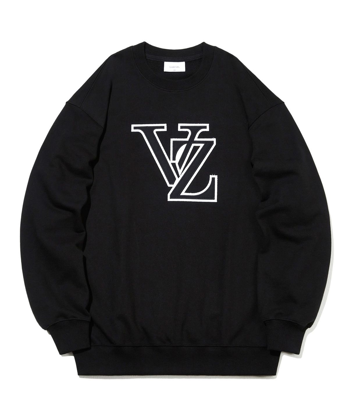 바잘(VARZAR) VZ 아플리케 맨투맨 블랙