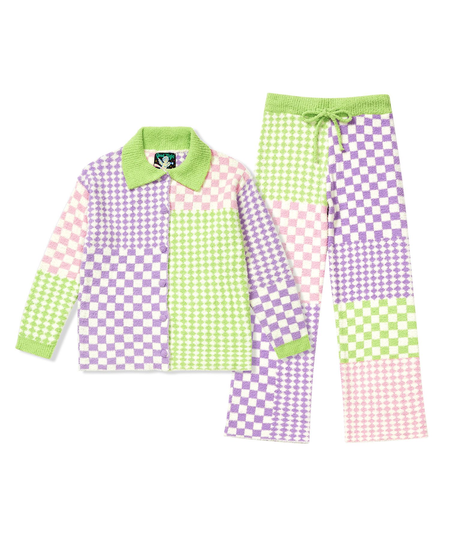 MUSINSA | WIGGLE WIGGLE FASHION Pajama Set (Long) - Grape