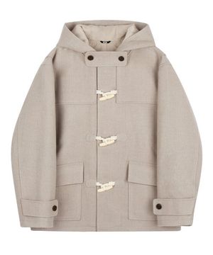 유니섹스 발마칸 더플 숏 코트 (BEIGE)