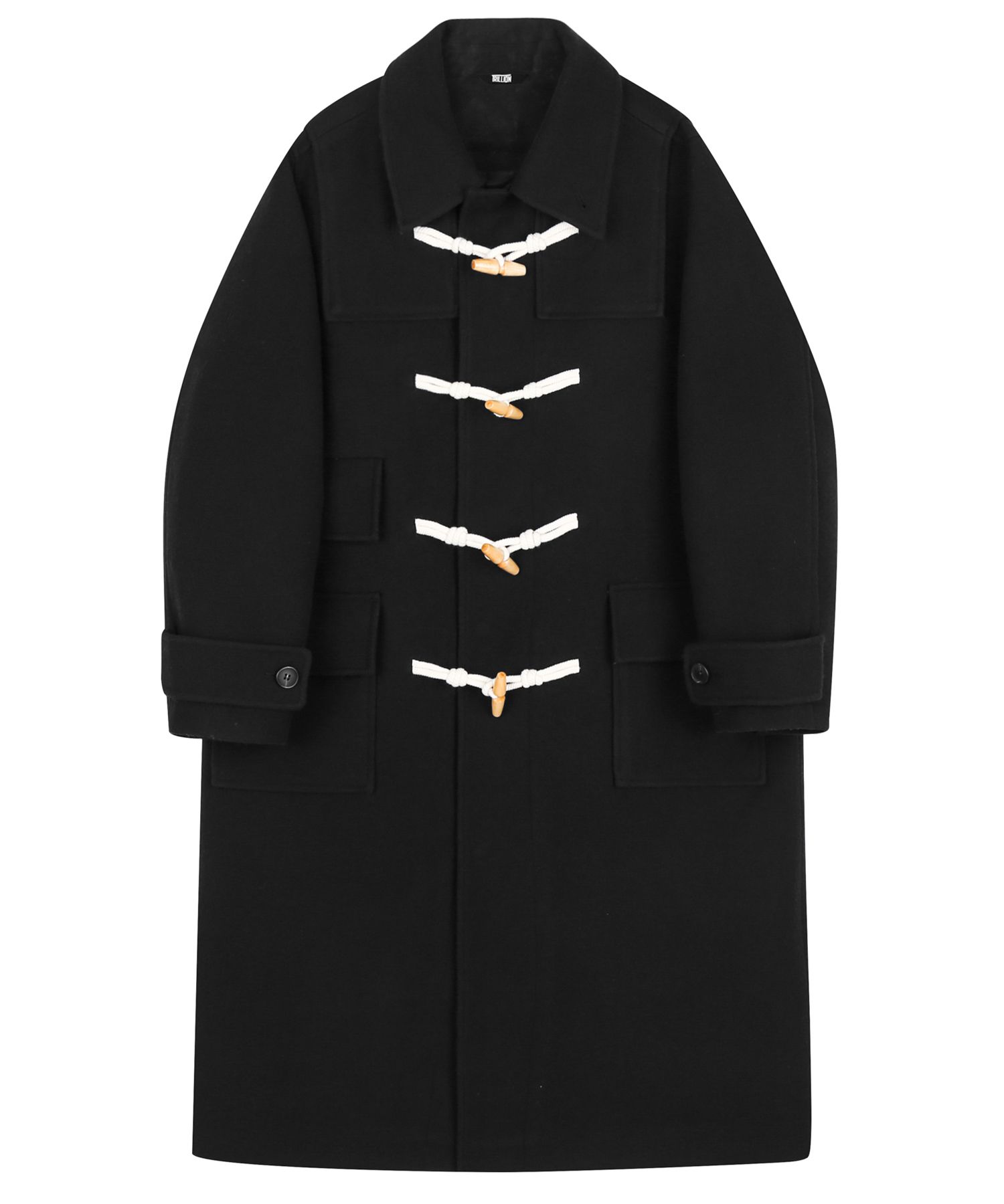 ★TRILLION★ Unisex Balmacan Duffel Long Coat BEIGE MUSINSA | TRILLION Unisex Balmacan Duffel Long Coat_BLACK