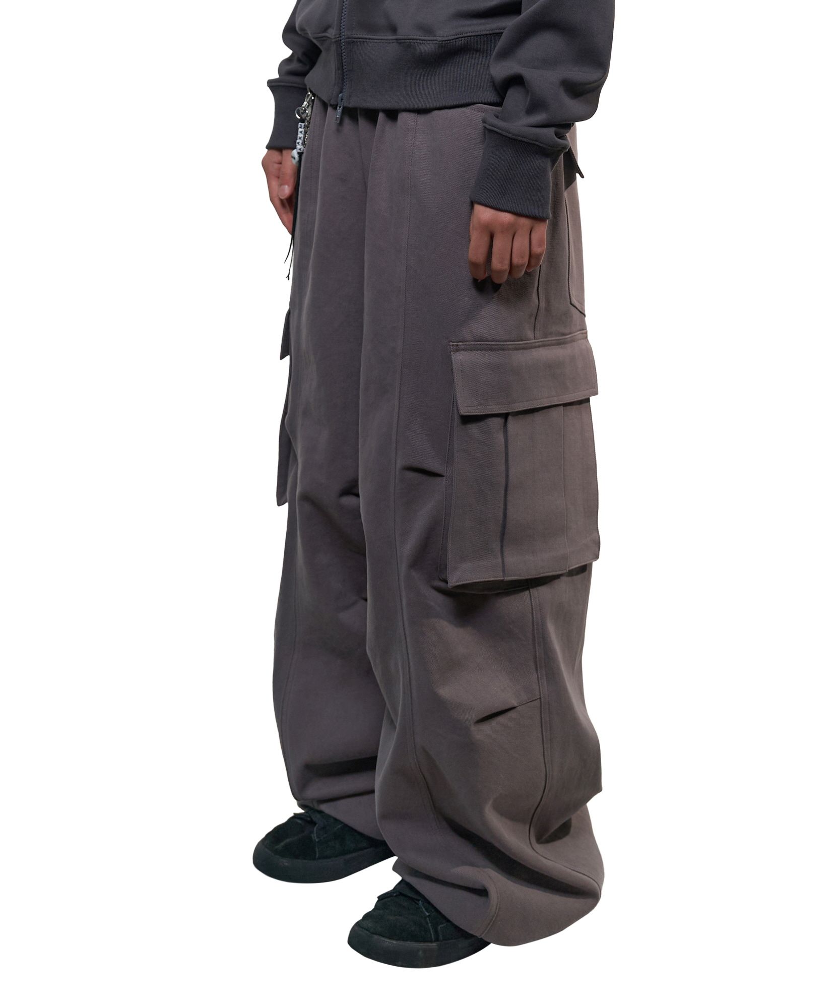 パンツ AAKAM Knee Pin-tuck Contrast Cargo 2 MUSINSA | AAKAM Knee Pin-Tuck Wide Cargo Pants (Gray)