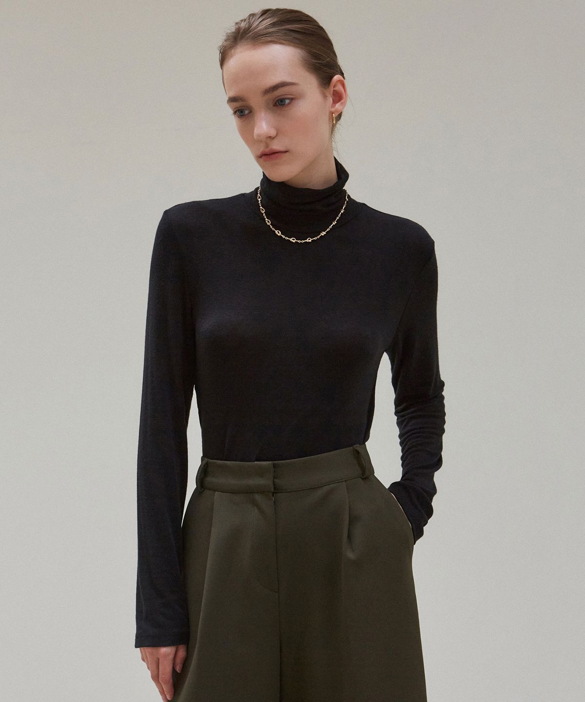 닉앤니콜(NICK&NICOLE) LONG SLEEVE TURTLENECK TOP_BLACK